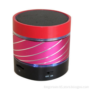 Mobile phone mini speaker with Bluetooth with light, aluminum case